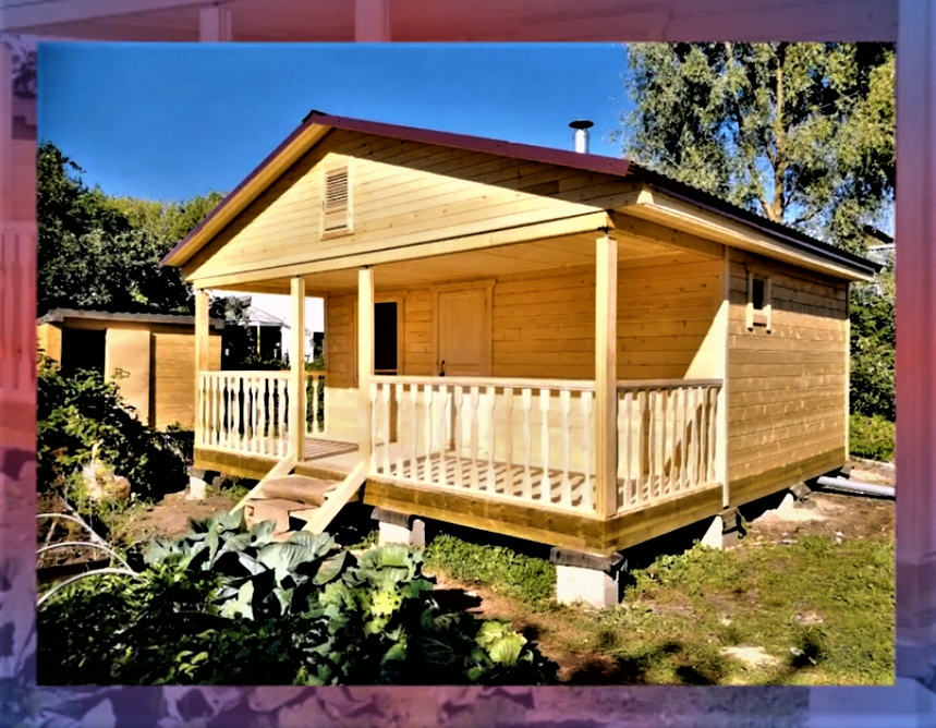 Любишь ходить в баню, люби и дровишками запастись! Баня 6х6 из бруса с террасой и проливным полом смотреть онлайн