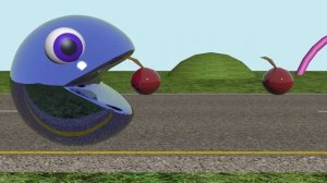 мультфильм колобок катается с горки и ест вишни pacman