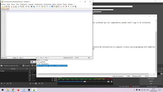 Probando Python con NVDA y configurar Notepad++ para ejecutar Python смотреть онлайн