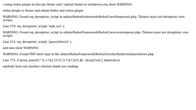 Wordpress: Found wp_deregister_script WARNING in redux framework plugin смотреть онлайн