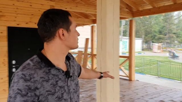 Беседка из профилированного бруса общественного назначения в парке проект и реализация в Барнауле смотреть онлайн