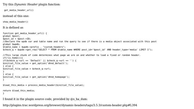 Wordpress: How to get ONLY the URL of the image that show_media_header returns? смотреть онлайн