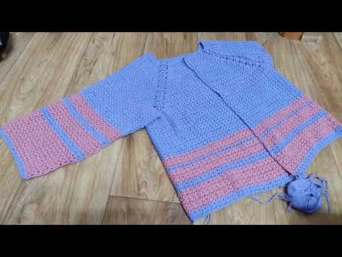 Жакет крючком Лючия ,вяжем рукава. смотреть онлайн