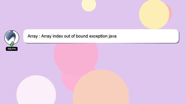Array : Array index out of bound exception java смотреть онлайн