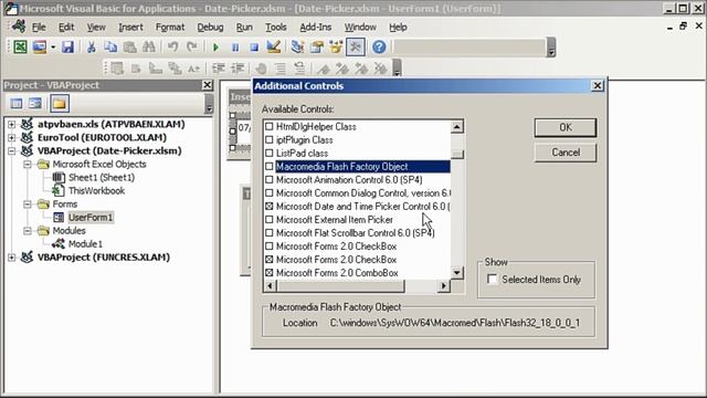 Date Time Picker Tool using UserForm смотреть онлайн