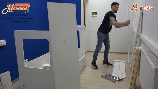 Сборка Кровать 2-ярусная ДС-17 фабрика КарИВи смотреть онлайн