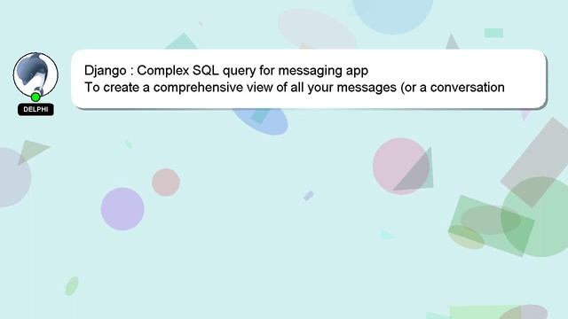 Django : Complex SQL query for messaging app смотреть онлайн