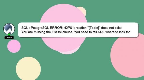 SQL : PostgreSQL ERROR: 42P01: relation "[Table]" does not exist