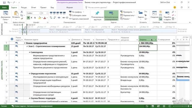 Бесплатный курс по Microsoft Project 2016 Урок 17 Добавление, скрывание и перемещение столбцов смотреть онлайн