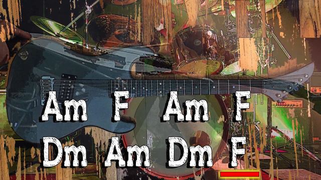 Pop Rock Guitar Jam In Am With Chords | 100bpm  Am F Am F Dm Am Dm F