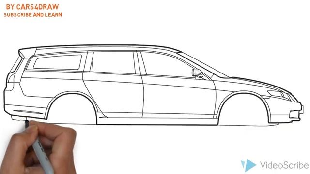 How to Draw a Honda Accord Tourer / Как нарисовать Honda Accord Tourer смотреть онлайн