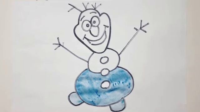 How to draw snowman Olaf from the cartoon cold heart? Как нарисовать снеговика из холодное сердце? смотреть онлайн