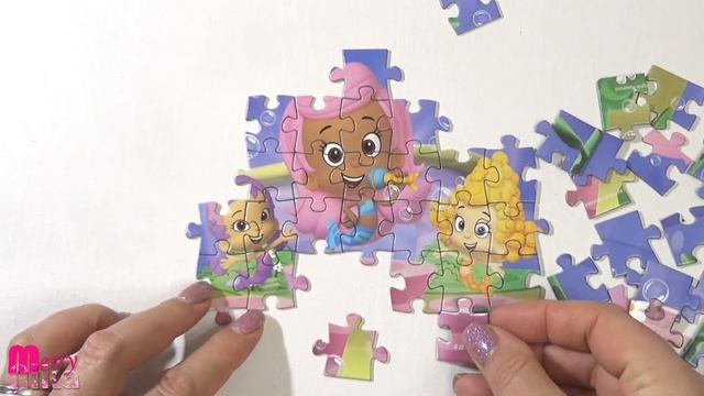 Гуппи и пузырики - Уна, Молли и Дина - собираем пазл для детей Bubble Guppies | Merry Nika смотреть онлайн