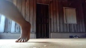 Ensinando  a fazer o pulo do macaco