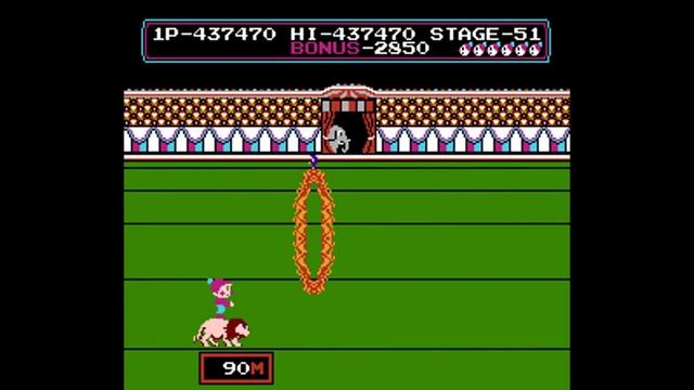 [NES] Circus Charlie (1986) 100 Stage Longplay смотреть онлайн
