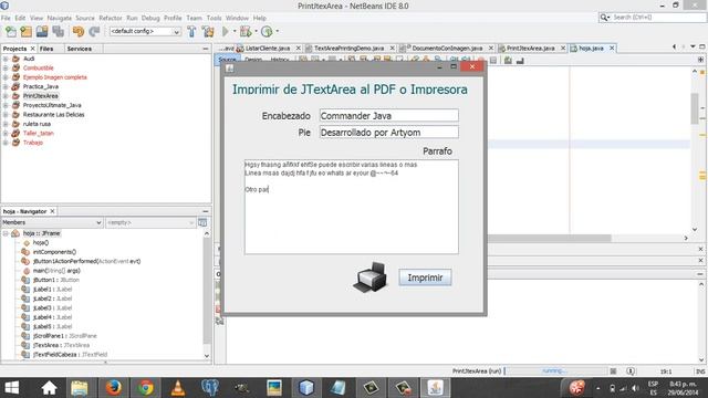 How to Print JTextAera Java - Como imprimir jtextarea en pdf o por la impresora смотреть онлайн