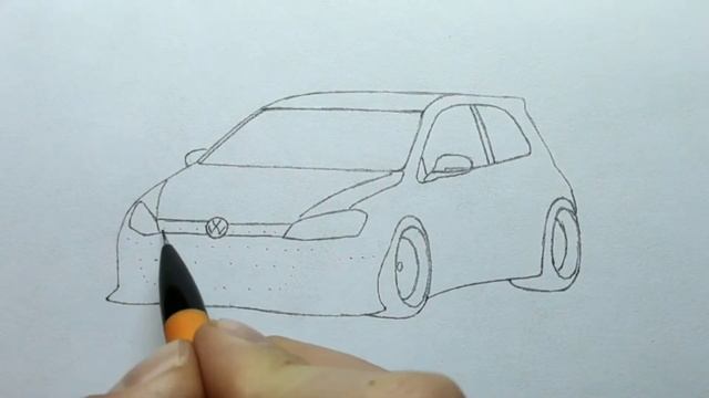 How to draw a VOLKSWAGEN GOLF 7 GTI 2019 / drawing vw golf VII tcr rocket bunny 2012 stance смотреть онлайн