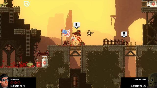 Прохождение Broforce на харде #10. Зона 15. Ад в США. Босс Сатана во всех формах. смотреть онлайн
