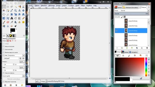 GDevelop - Gimp : retailler les images du personnage - on fait un RPG partie 3 смотреть онлайн