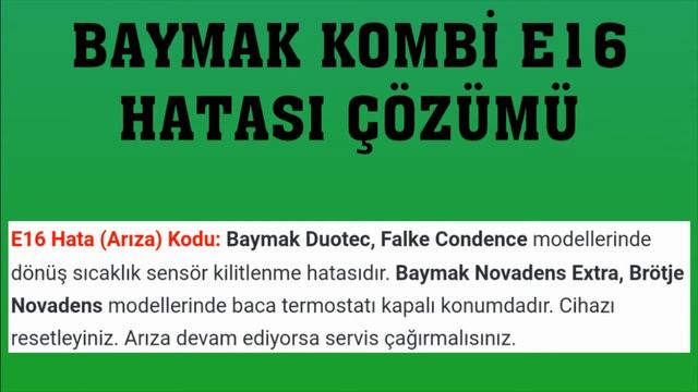Baymak Kombi E16 Arızası Nasıl Giderilir? смотреть онлайн