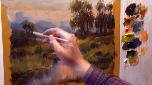 Morning Landscape Oil Painting. How To Paint Landscape