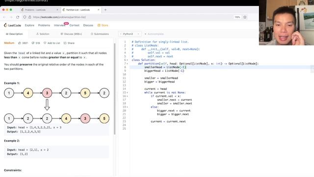 86. Partition List - Day 22/31 Leetcode July Challenge смотреть онлайн