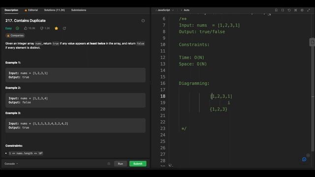 Contains Duplicate - JavaScript смотреть онлайн