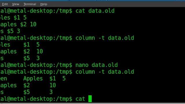 Putting Data into Columns in BASH Part 2 смотреть онлайн