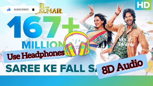 R Rajkumar - Saree Ke Fall Sa , 8D Audio , Use Headphones.