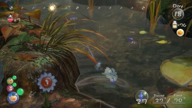 Pikmin 3 (No Deaths) - Part #13: River Cleanup (Day 18 / Twilight River)