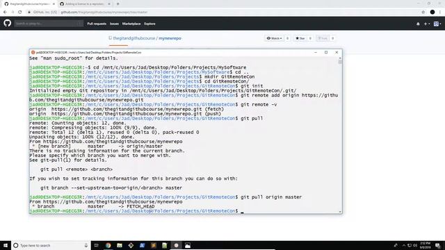 Git & GitHub Tutorial - Pushing & Pulling to/from a Repository смотреть онлайн