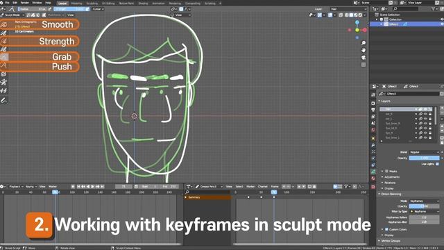 2D Drawing Head Turn Rig (Grease Pencil, Blender) смотреть онлайн