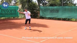 Уверенная игра у сетки в теннисе. Часть 2: "Крученый и резаный подговительный удар справа"