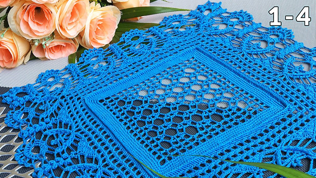 Салфетка дорожка крючком, 1-4 смотреть онлайн