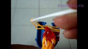 Браслет из резинок Барселона на рогатке | Браслеты из резинок на рогатке для начинающих красивые