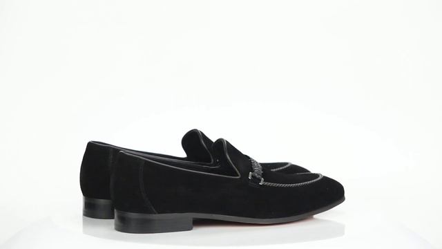 Черные лоферы из спилка VS83-139570
