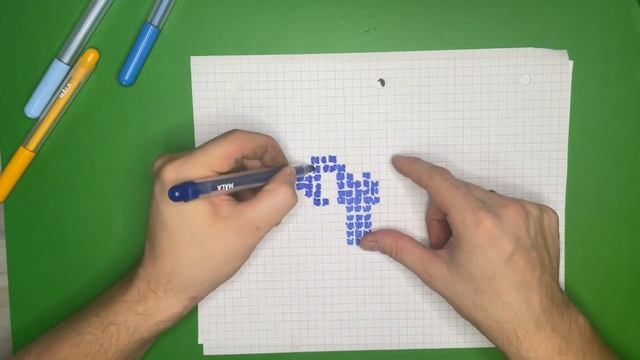 Как нарисовать Знак Зодиака - Овен | Рисуем на клеточной бумаге смотреть онлайн