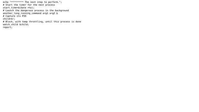 BASH script to monitor subprocess and throttle it for CPU temperature control смотреть онлайн