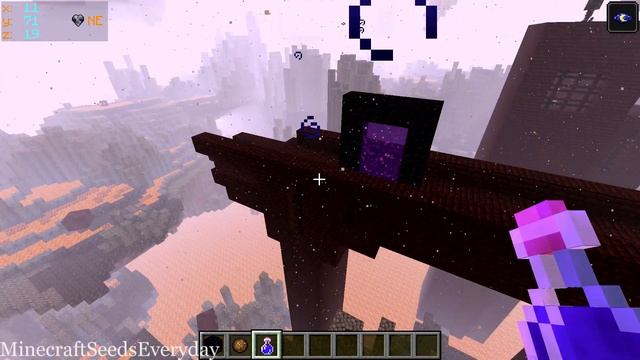 Minecraft Java 1.16.5 Seed: Teleport To Nether Fortress On Basalt Deltas Via Ruined Portal At Spawn