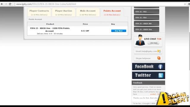 SCAM ALERT - IGSKY.COM FUT 15 COINS - FIFA 15 Ultimate Team Updated Coins смотреть онлайн