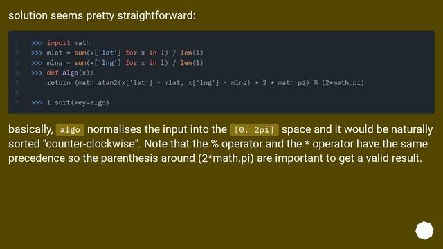 How can I sort a coordinate list for a rectangle counterclockwise? смотреть онлайн