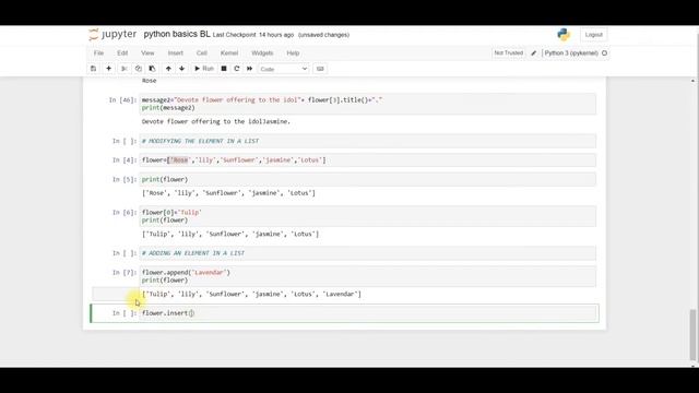 PYTH 14: Adding Element in list at any position in python смотреть онлайн