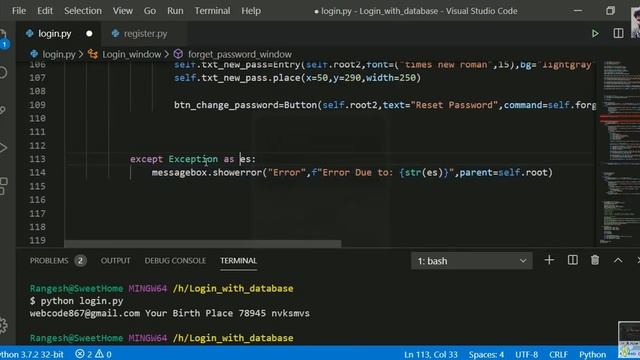 How to Create GUI Forget Password with Database in Login System in Python Tkinter #Part2 смотреть онлайн