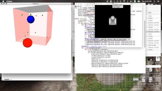 3D Ball Collision in Python with Visual Module смотреть онлайн