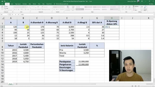 Latihan Soal Excel yang Sering Keluar di Tes Masuk Kerja (Tipe 1) | Ignasius Ryan смотреть онлайн