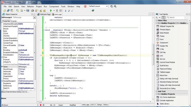 C++ Builder - Indy SMTP (send E-mail)