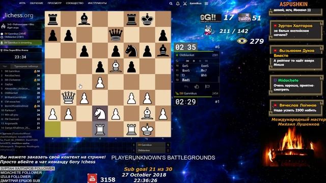 Победа в шахматном турнире Elite SuperBlitz Arena + Заказы, Блиц, Онлайн, Стрим. 27.10.2018 смотреть онлайн