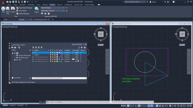 AutoCAD Xref Layer Property Overrides смотреть онлайн
