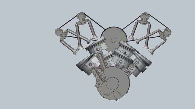 Анимация работы двигателя W16 смотреть онлайн