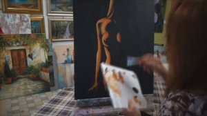 Как нарисовать  девушку маслом. Erotic Art, обнаженная натура по фото +18